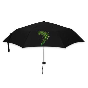 Green Leaf Swirl and Hand Motif - Umbrella (small) - black - Front