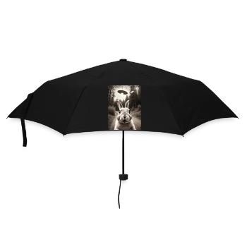 Lapin Drôle Selfie Vaisseau spatial extraterrestre - Parapluie standard - noir - Devant