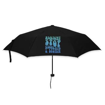 Aufhören Regulieren Und Zuhören Lehrer - Regenschirm (klein) - Schwarz - Vorne