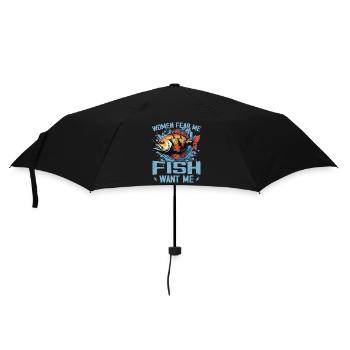 Frauen fürchten mich Fische Wollen Mich Lustiges Angeln - Regenschirm (klein) - Schwarz - Vorne