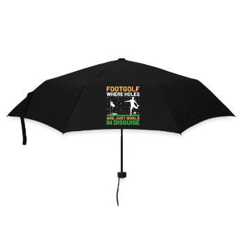 Footgolf Player Foot Golf Playing Footgolfers Foot - Umbrella (small) - black - Front
