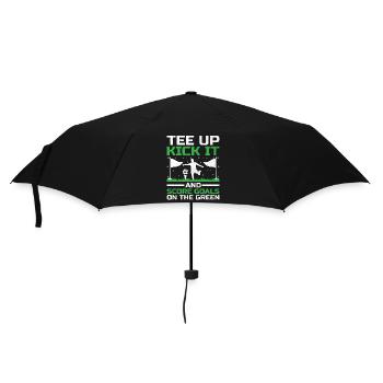 Footgolf Player Foot Golf Playing Footgolfers Foot - Umbrella (small) - black - Front