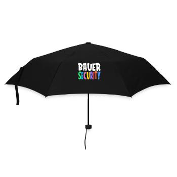 Colorful Bauer Security Rainbow Lettering Logo - Regenschirm (klein) - Schwarz - Vorne