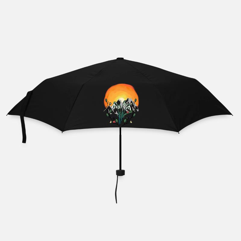 Soleil Printemps Perce-neige Alpes - Parapluie standard - noir