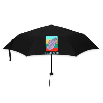 Niederlande Tourist Amsterdam Holzschuhe Schuhe - Regenschirm (klein) - Schwarz - Vorne