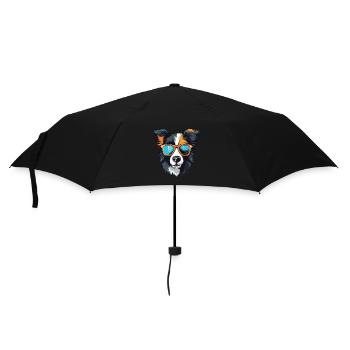 Border Collie Tête De Chien Cool - Parapluie standard - noir - Devant