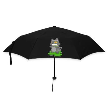Katze Halloween Zombie - Regenschirm (klein) - Schwarz - Vorne