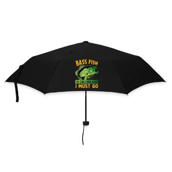 Bass Fish ruft und ich muss gehen - Regenschirm (klein) - Schwarz - Vorne