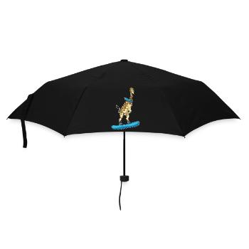 Giraffe Snowboarder Snowboard - Umbrella (small) - black - Front