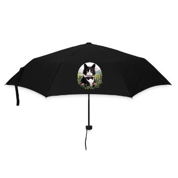 Tuxedo Kätzchen Tuxedo Katze - Regenschirm (klein) - Schwarz - Vorne