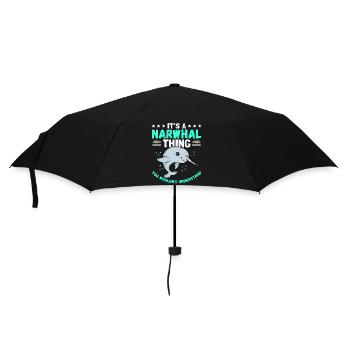 Narwal Wale Narwale Narwhal Wal Geschenk - Regenschirm (klein) - Schwarz - Vorne