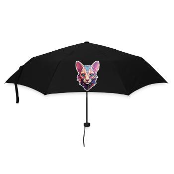 Sphynx-Katzenkopf - Regenschirm (klein) - Schwarz - Vorne