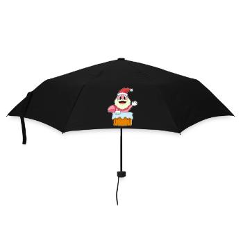 Wurm Weihnachten Weihnachtsmann - Regenschirm (klein) - Schwarz - Vorne