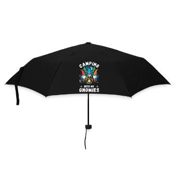 Camping Camper Campsite Garden Gnomes Caravan - Umbrella (small) - black - Front