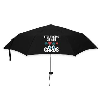 Hör auf, meine Karten anzustarren.png - Regenschirm (klein) - Schwarz - Vorne