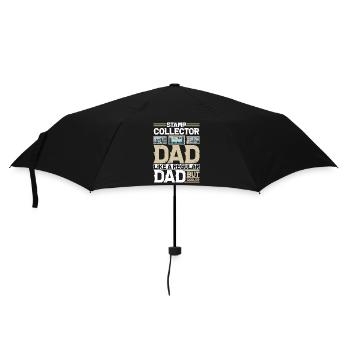 Cooler Dad, Richer Hobbies: Stamp Collector - Regenschirm (klein) - Schwarz - Vorne