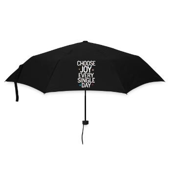 Wähle Freude An Jedem Einzelnen Tag - Regenschirm (klein) - Schwarz - Vorne