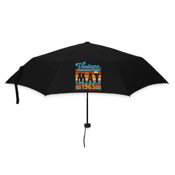 Mai 1963, Mai 1963 Vintage Jubiläumsgeschenk. - Regenschirm (klein) - Schwarz - Vorne