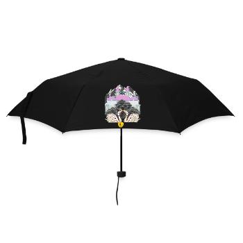 Mountain Castle Swans Love Heart Saint-Valentin - Parapluie standard - noir - Devant