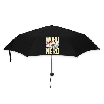 Reading Word Nerd Literature Reading Books Reader - Umbrella (small) - black - Front