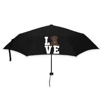 Chien Labrador Retriever brun chocolat - Parapluie standard - noir - Devant