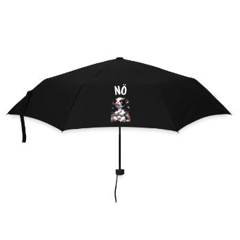 Kuh Spruch Nö für Jungen und Mädchen - Regenschirm (klein) - Schwarz - Vorne