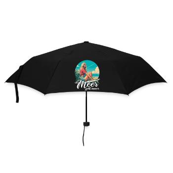 The sea always goes on holiday trips - Umbrella (small) - black - Front