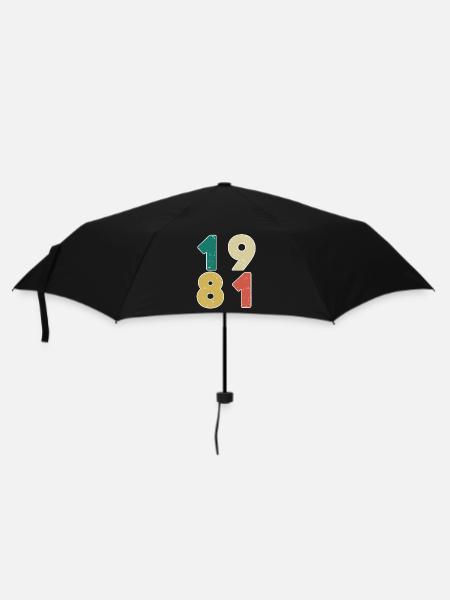1981 - Jahrgang 1981 - Baujahr 1981 - Regenschirm (klein) - Schwarz