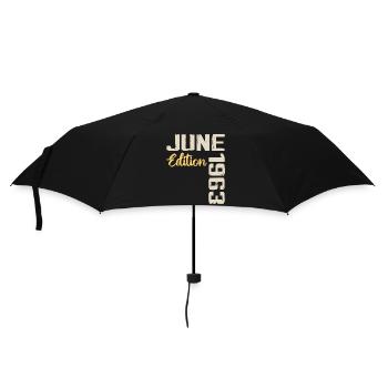 Né(e) en Juin 1963 Cadeau Juin 1963 Anniversaire - Parapluie standard - noir - Devant