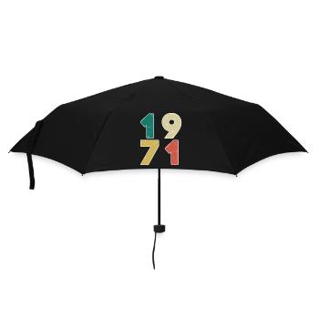 1971 - Jahrgang 1971 - Baujahr 1971 - Regenschirm (klein) - Schwarz - Vorne