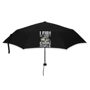 I fish so I don't choke People - Umbrella (small) - black - Front