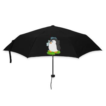 Pinguin Fisch - Regenschirm (klein) - Schwarz - Vorne