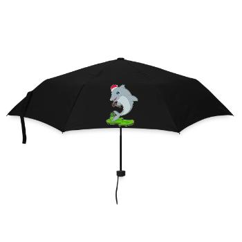 Dolphin Christmas Candy Cane - Umbrella (small) - black - Front