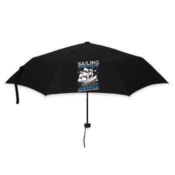 Segeln: Wo selbst die ruhigste See Sie drehen kann - Regenschirm (klein) - Schwarz - Vorne
