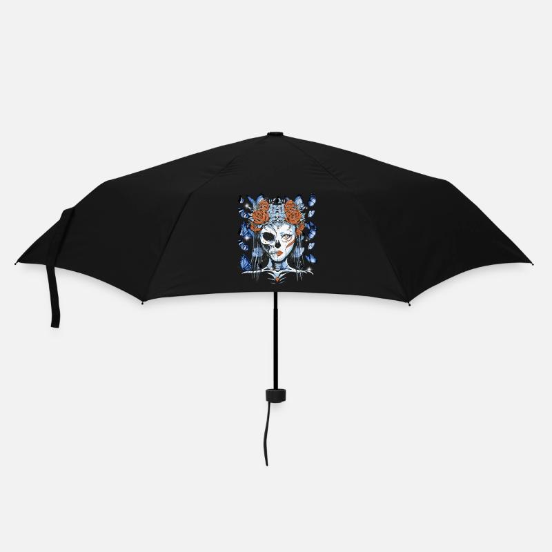 Crâne Papillons Crâne Crâne Crâne - Parapluie standard - noir