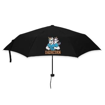 Strong dadacorn with muscles and unicorn - Umbrella (small) - black - Front