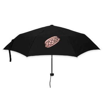 Hot Dog Adult Pink Diamonds - Regenschirm (klein) - Schwarz - Vorne
