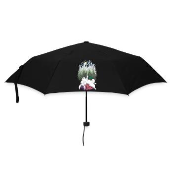 Rabbit Suitcase Holiday Rodent Travel Mountains Mountains Forest - Umbrella (small) - black - Front