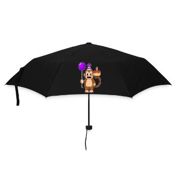 Monkey Birthday Balloon - Umbrella (small) - black - Front