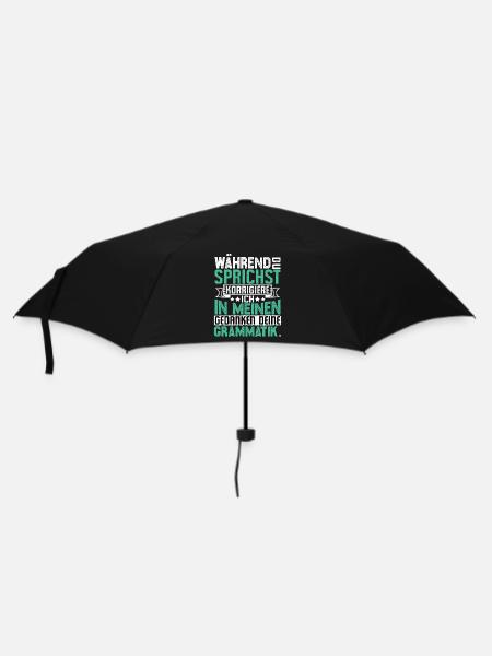 Lustige Sprüche - Regenschirm (klein) - Schwarz