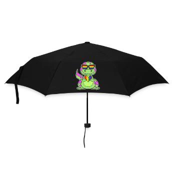 Dino Rainbow Heart Dinosaur Motif - Umbrella (small) - black - Front