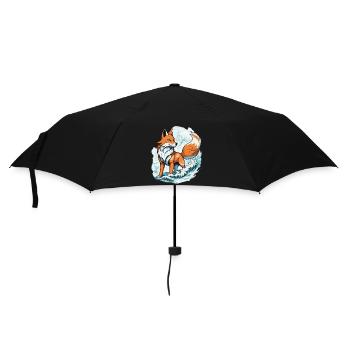 Japanische Kitsune Maske Kawaii Fuchsgeist Design - Regenschirm (klein) - Schwarz - Vorne