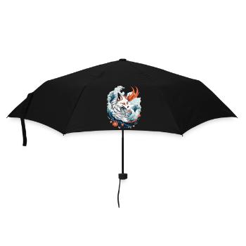 Japanische Kitsune Fuchs Anime Kawaii Fuchsgeist - Regenschirm (klein) - Schwarz - Vorne
