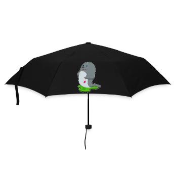 Seehund Maler Pinsel Malen - Regenschirm (klein) - Schwarz - Vorne