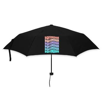 Hoffmann Retro Nachname Familie Geschenk - Regenschirm (klein) - Schwarz - Vorne