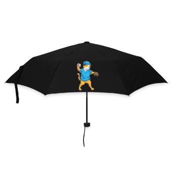 Cat Baseball Baseball Glove Sports - Umbrella (small) - black - Front