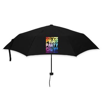 Prag Party Crew Bunt - Regenschirm (klein) - Schwarz - Vorne