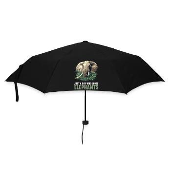 Elefanten Elefant - Regenschirm (klein) - Schwarz - Vorne