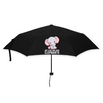 Elefanten Elefant - Regenschirm (klein) - Schwarz - Vorne