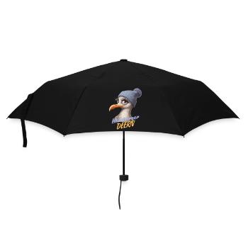 Hamburg Hamburger Deern Möwe Nordsee Lustig Beanie - Regenschirm (klein) - Schwarz - Vorne